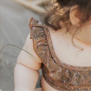 Floral Brown Kids Bikini